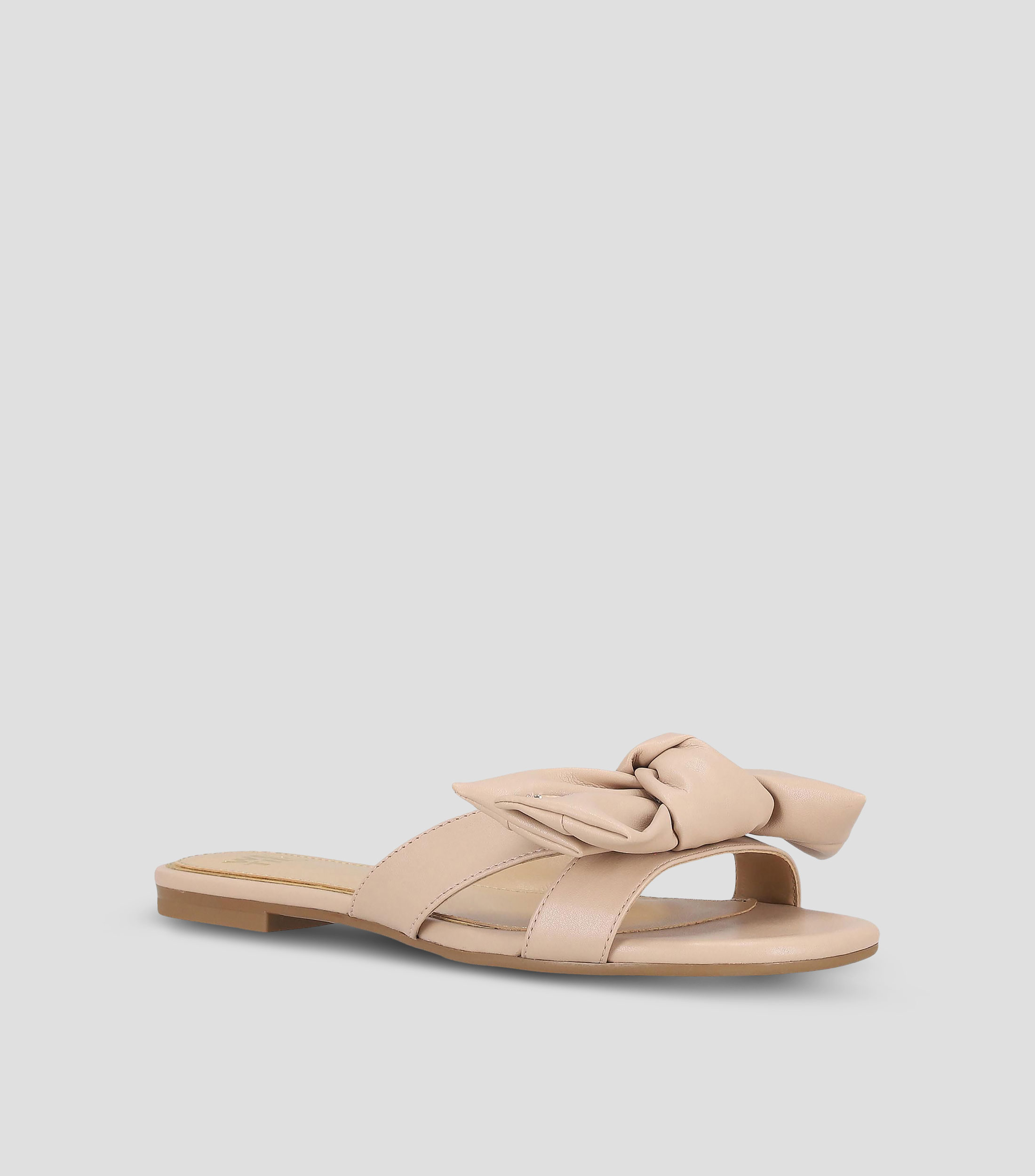 Sandalias casuales de tacón bajo ancho lisas con moño Mujer
